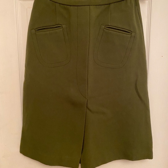 Sz Sm 60s Vintage Heavy Wool Mod Green Skirt - Picture 13 of 15